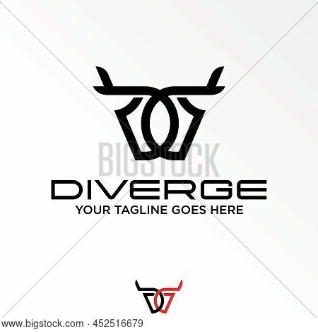 Letter Or Word Dd Sans Serif Font With Horn Like Animal Head Image Graphic Icon Logo Design Abstract