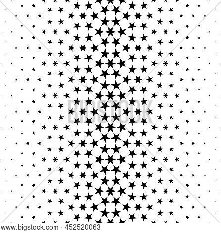 Seamless Halftone Vector Background. Filled With Black Stars . Short Fade Out.