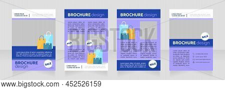 Apparel Store Special Sales Blank Brochure Design. Template Set With Copy Space For Text. Premade Co
