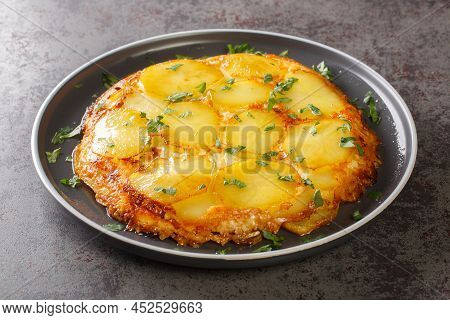 Pan Haggerty Is A Simple One Pot, Stove Top Dish Made With Potatoes, Onion And Cheese Closeup In The