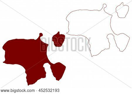Gairsay Island (united Kingdom Of Great Britain And Northern Ireland, Scotland, Orkney) Map Vector I