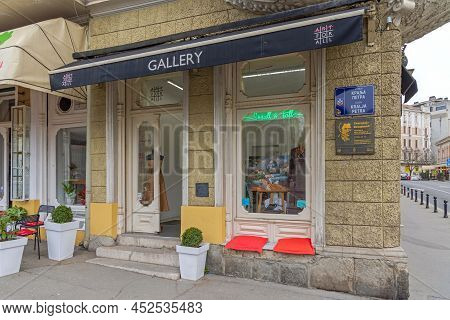 Belgrade, Serbia - March 30, 2022: Small And Tall Art For All Gallery At Kralja Petra Street In City