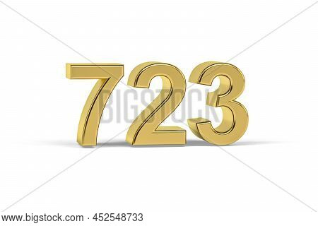 Golden 3d Number 723 - Year 723 Isolated On White Background - 3d Render