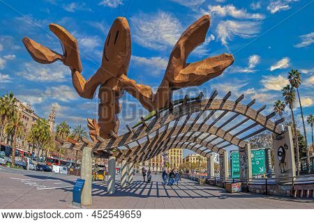 Barcelona, Spain-march 1, 2022: La Gamba De Mariscal Or Gambrinus,located In Ronda Litoral-passeig D