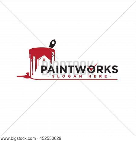 Paintwork Letter For House Painting Service, Decor And Repair Icon. Vector Illustration Eps.8 Eps.10