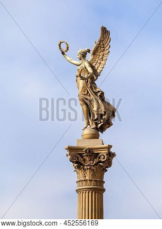 Statue Of An Angel In Front Of The Rudolfinum Concert Hall, Prague