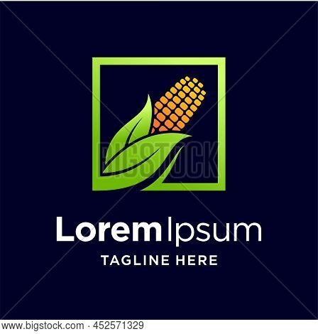 Sweet Corn Logo With Square Concept, Sweet Corn Logo