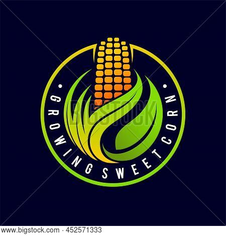 Sweet Corn Logo With Circle Concept, Sweet Corn Logo