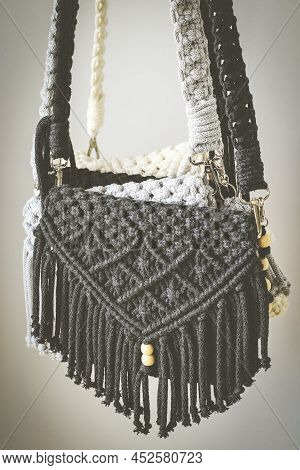 Hand Made Macrame Woven Stylish Woman's Hand Bag