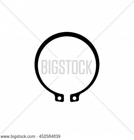 Retaining Ring Vector Icon. Snap Circlip Symbol. Isolated Illustration On White Background.