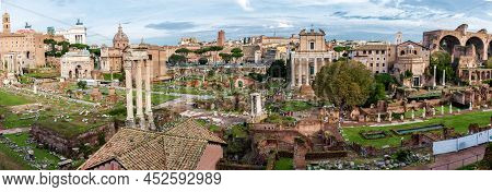 Rome, Italy: The Roman Forum, Latin: Forum Romanum, Italian: Foro Romano, In The Spectacular Sunrise