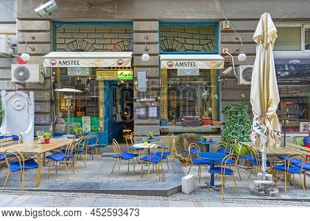 Belgrade, Serbia - March 30, 2022: Coffee Shop Lounge Restaurant Mayka In Belgrade Old Town.