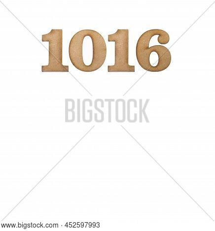 Number 1016 - Piece Of Wood Isolated On White Background