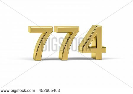 Golden 3d Number 774 - Year 774 Isolated On White Background - 3d Render