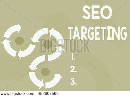 Conceptual Caption Seo Targeting. Internet Concept Specific Keywords For Location Landing Page Top D