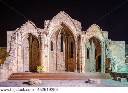 The Ruins Of The Church Of Panagia Tou Bourgou (our Lady Of The Bourg), Built In The 14th Century In