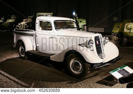 Verkhnyaya Pyshma, Russia - October 26, 2021: Soviet Pickup Truck Gaz-415 In The Ummc Museum Of Mili