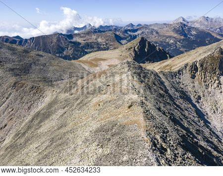 Amazing Aerial View Of Pirin Mountain Near Polezhan Peak, Bulgaria