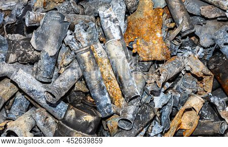 Bucha, Ukraine - Apr. 06, 2022: War In Ukraine. Unexploded Mines And Shells On The Streets Of Bucha