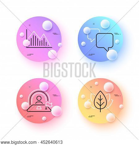 Investment Graph, Speech Bubble And Lgbt Minimal Line Icons. 3d Spheres Or Balls Buttons. Organic Te