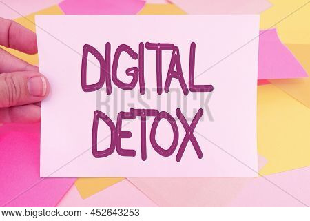 Conceptual Display Digital Detox. Business Concept Free Of Electronic Devices Disconnect To Reconnec