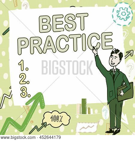 Text Caption Presenting Best Practice. Business Concept Method Systematic Touchstone Guidelines Fram