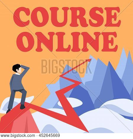 Text Showing Inspiration Course Online. Business Approach Elearning Electronic Education Distant Stu