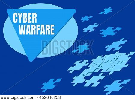 Conceptual Caption Cyber Warfare. Business Overview Virtual War Hackers System Attacks Digital Thief