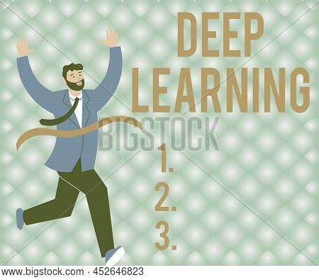 Hand Writing Sign Deep Learning. Business Approach Hierarchical Abstractions Artificial Intelligence