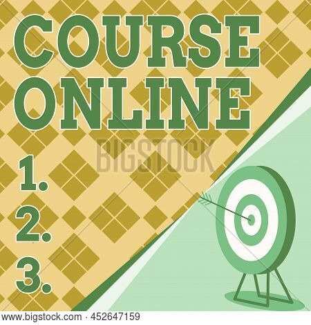 Writing Displaying Text Course Online. Concept Meaning Elearning Electronic Education Distant Study 