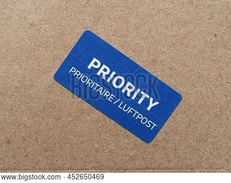 Priority Mail Label - Luftpost Means Airmail