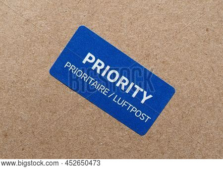 Priority Mail Label - Luftpost Means Airmail