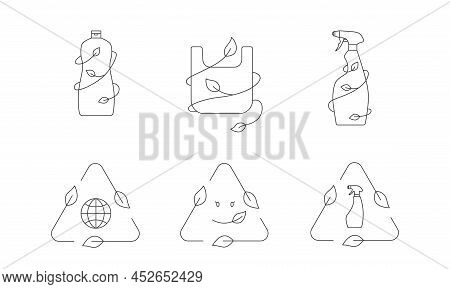 Eco-friendly Packaging - Recycle Cleaning Bottle Icon Concept Of Waste Sorting. Editable Stroke. Vec