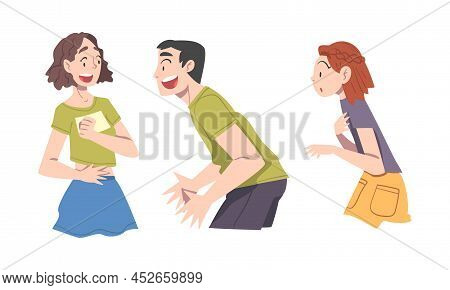 Surprised Excited People Showing Positive Emotions Cartoon Vector Illustration