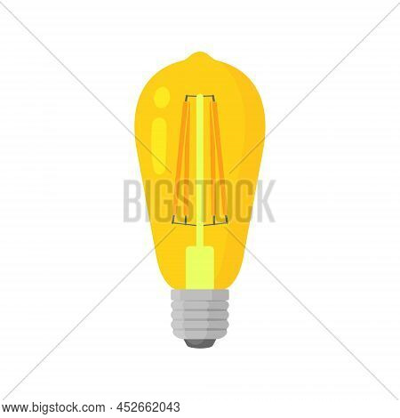Led Yellow Light Lamp Bulb Vector Colorful Icon