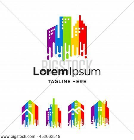 Paint Logo With Building Concept, Paint Logo