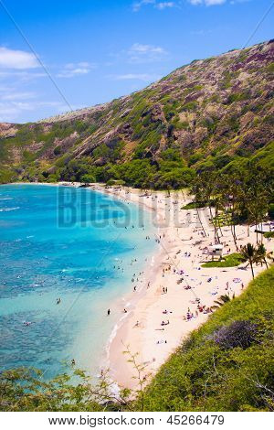 อ่าว Hanauma ส่วนสถานที่เที่ยวในอัวฮู ฮาวาย