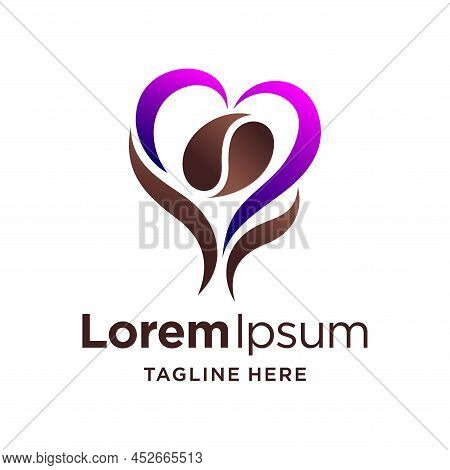 Coffee Logo With Love Concept, Coffee Logo