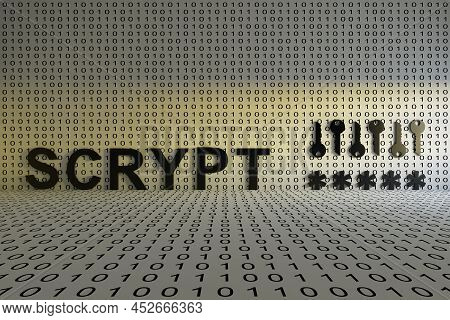 Scrypt Concept Text Sunlight 3d Render Illustration