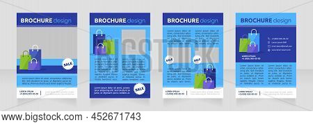 Shopping For Clothes Online Blank Brochure Design. Template Set With Copy Space For Text. Premade Co