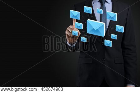 Email Marketing And Newsletter Concept.contact Us By Newsletter Email And Protect Your Personal Info