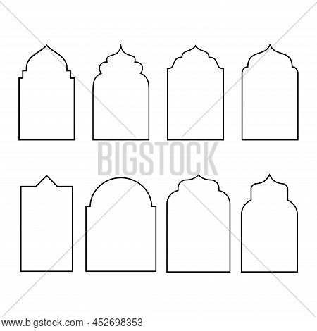 Islamic Style Border And Frame Design Template Vector Element. Suitable For Design Element Of Ramada