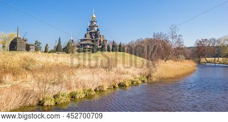 Panorama Of The Russian Orthodox Church At The Lake In Gifhorn, Germany