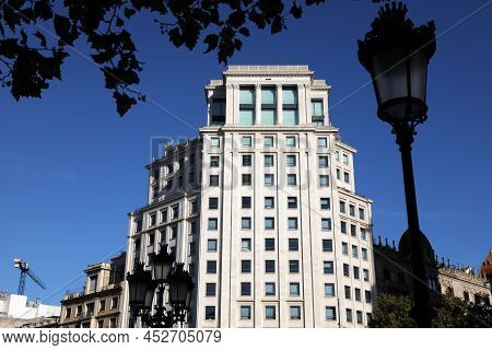 Barcelona, Spain - October 7, 2021: Passeig De Gracia 16 Building Completed In 1936 In Eixample Dist