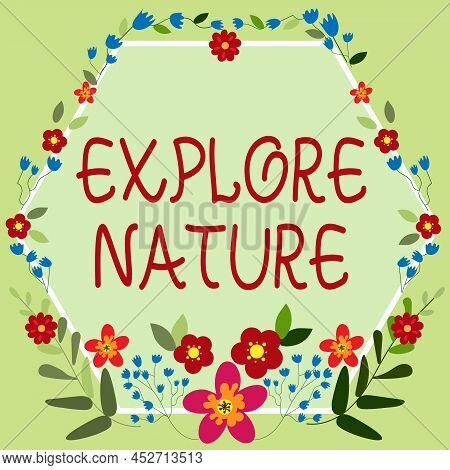 Inspiration Showing Sign Explore Nature. Business Approach Reserve Campsite Conservation Expedition 