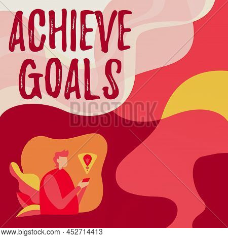 Handwriting Text Achieve Goals. Business Overview Results Oriented Reach Target Effective Planning S