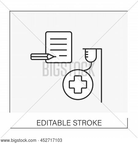 First Aid Line Icon. Hospital. Treatment Patients.health Protector.important Job. Professions Concep