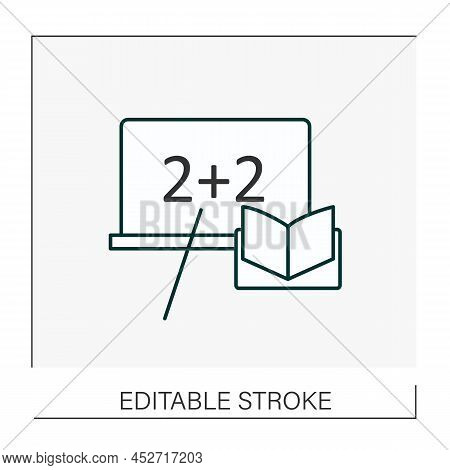 Teaching Line Icon. Education Industry. Provide Knowledge For Students By Teachers.professions Conce