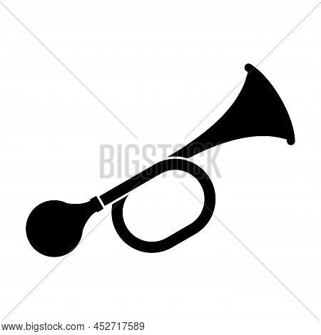 Signal Horn Icon Isolated On White Background. Air Horn, Sound Signal Symbol. Rubber Bike Klaxon Tru