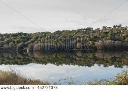 Tail Bank Of The Alagon River Under The Gabriel And Galan Dam